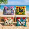 Spotted Rooster Flower Cushion Cover Short Plush Soft DoubleSided Printing Pillow Case Cozy Sofa Bedroom Home Decor Gift