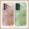 Golden Bamboo Black For Samsung Galaxy S23 U Ltra 24 Plus S20 21 FE S25 Ultra A70 A72 73 51 52 53 Tempered Glass Phone Case