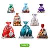 12/24/30Pcs Holiday Gift Bags With Drawstring Closure For Christmas Decorations Durable Efficient Foil Materials Assorted Sizes And Colorful Pattern