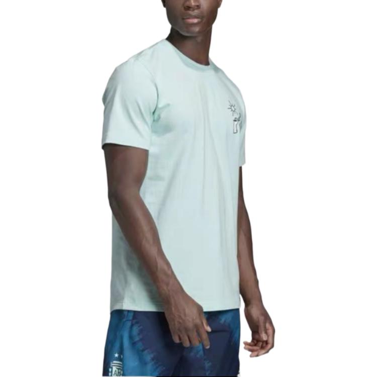 Adidas Argentina AFA SSP TEEGRA Potištěné Ležérní Sportovní Tričko s Krátkým Rukávem Pánské Topy Ledově Mátově Zelená DP2910