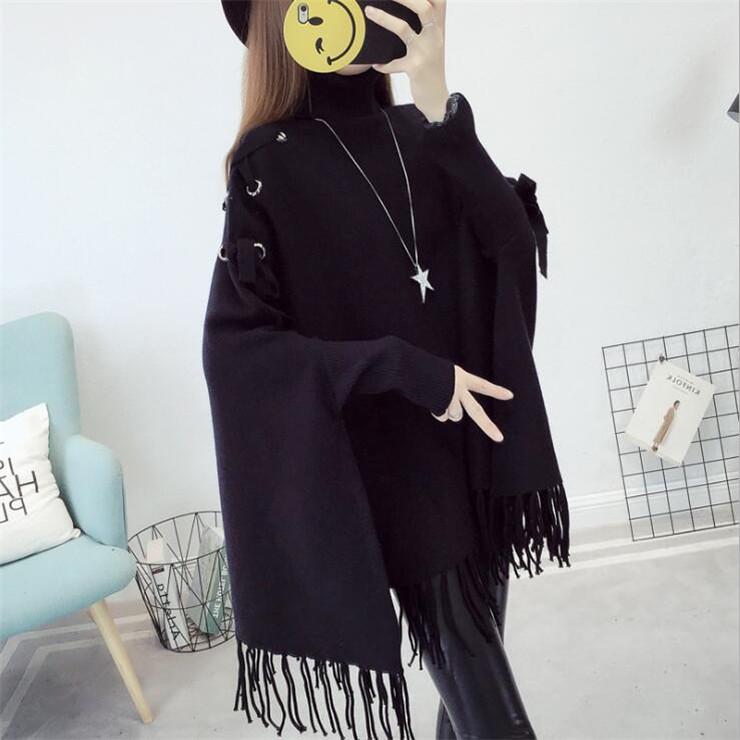 Svetr Rolák Plášťová bunda Podzim Zima Nový Svetr Dámský Hedging Střapec Šála