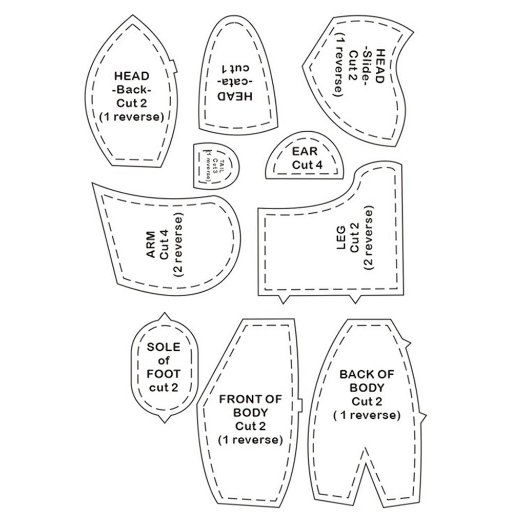 10 PCS Memory Bear Doll Template Ruler Set Sewing Tool Frame Rulers Reusable DIY Crafts Sewing Stencil for Project Lovers
