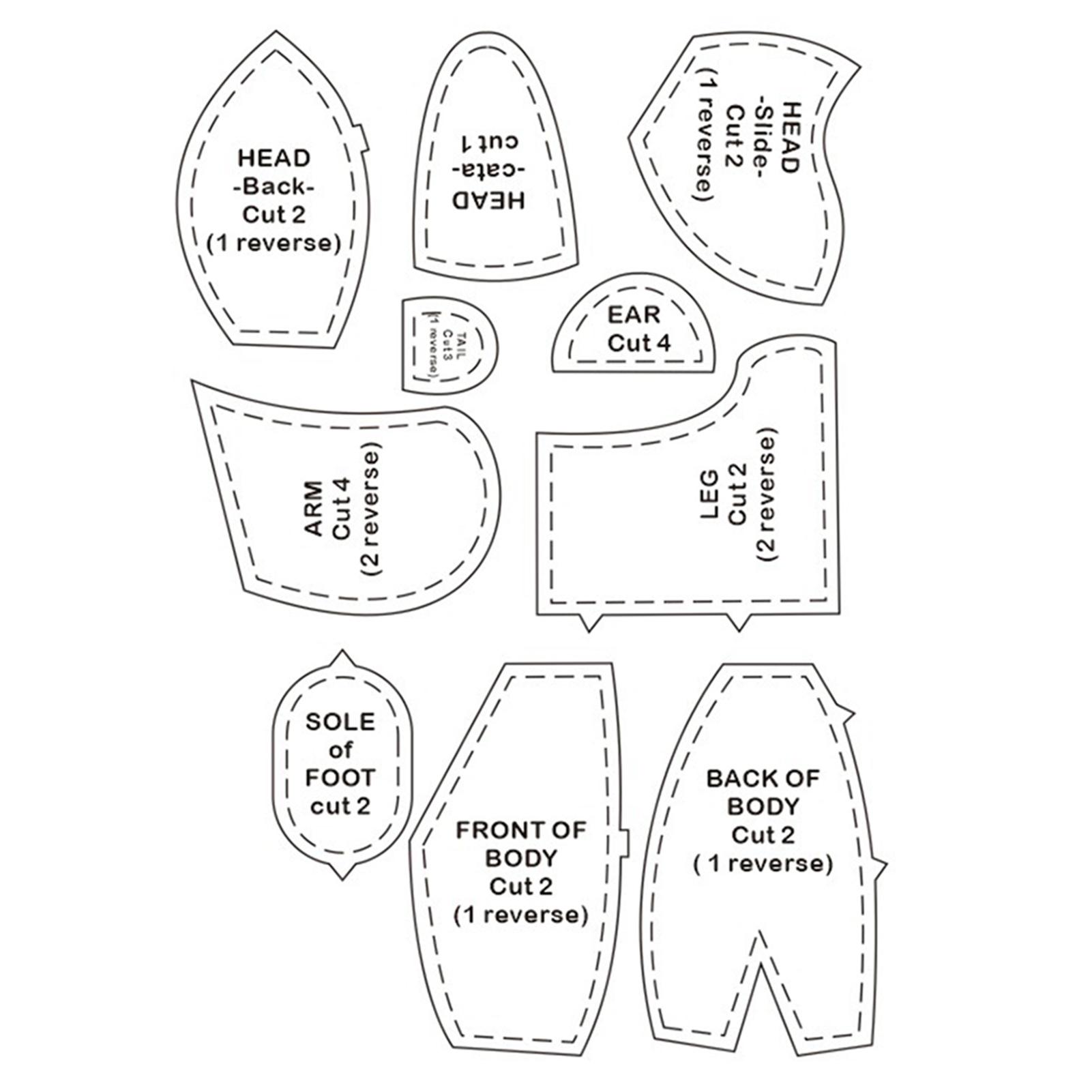 

10Pcs/Set Acrylic Template Ruler for Memory Bear,Sewing Patterns for Beginners Teddy Quilting Stencil Cutting Art Craft Tools