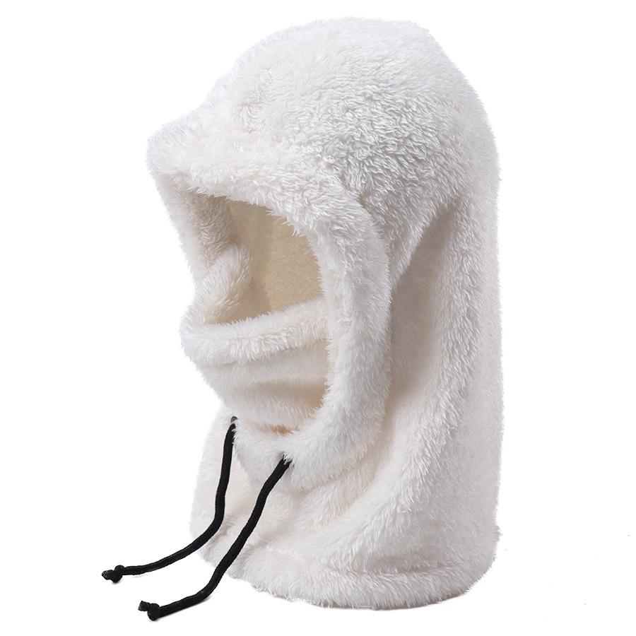 Hot-selling warm one-piece hats men and women autumn and winter plush soft cold-proof scarf integrated cycling pullover hat
