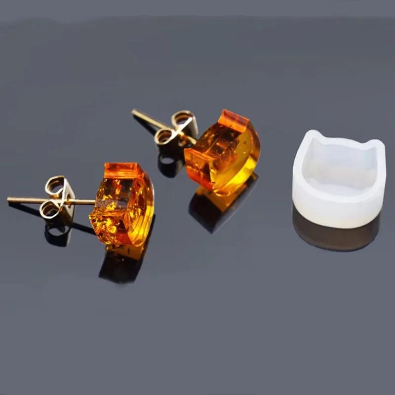 4PCS/set DIY Silicone Earring Ear Stud Mold Making Jewelry Resin Casting Mould Craft Tool Silicone  Earring Back Settings Molds
