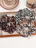 3-Piece Leopard Cow Print Elastic Hair Ties, Animal Style Girls Hair Bands, Ponytail Holder Fashion Rubber Bands Hair Accessorie