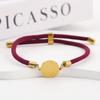 Adjustable 15mm Multi-Color Round Milanese Rope Bracelet with Stainless Steel Cross for Laser UV Printing.