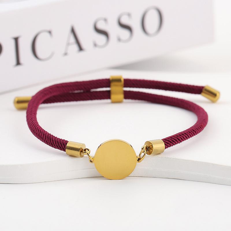 Adjustable 15mm Multi-Color Round Milanese Rope Bracelet with Stainless Steel Cross for Laser UV Printing.