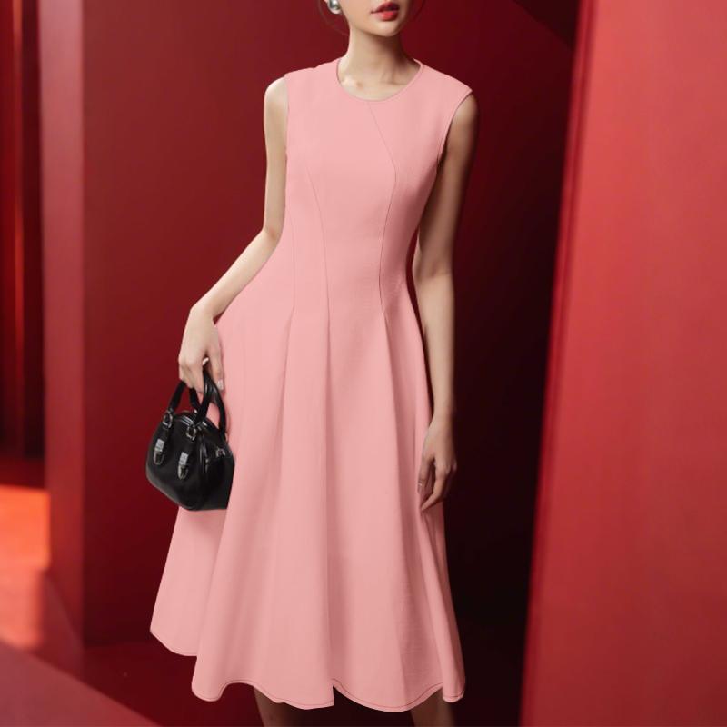 ZANZEA Women Casual Round Neck Summer Sleeveless Dress