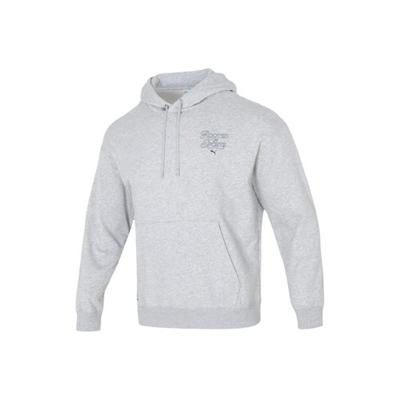 Embroidered Letter Hoodie Casual Sweatshirt for Men In Gray