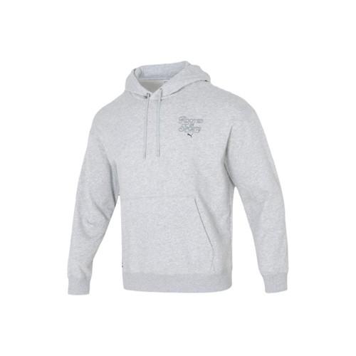 Puma Худи с вышивкой буквы Повседневная толстовка для мужчин Серая EU XL