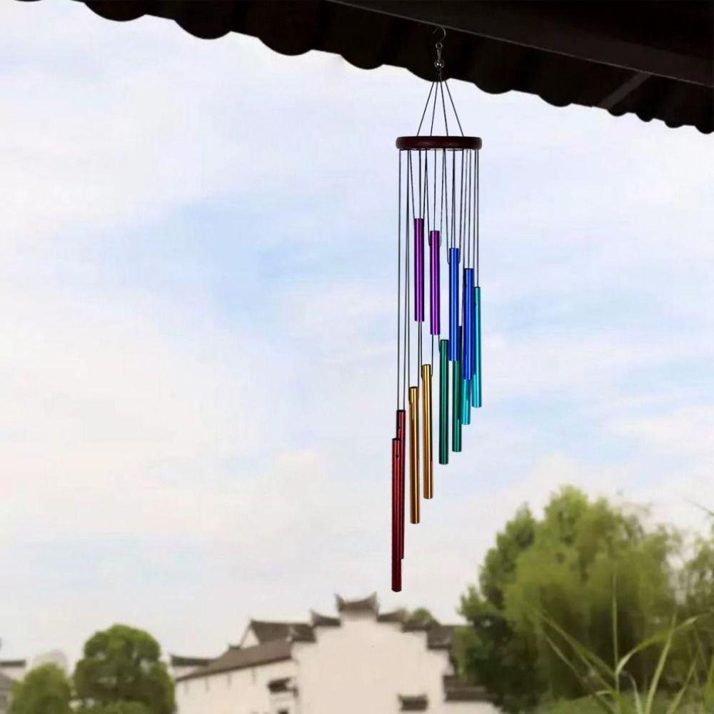 With Hook Colorful Tubes Garden Ornaments Aluminum Zinc Zinc Alloy Hanging Wind Chimes  Festival Gift