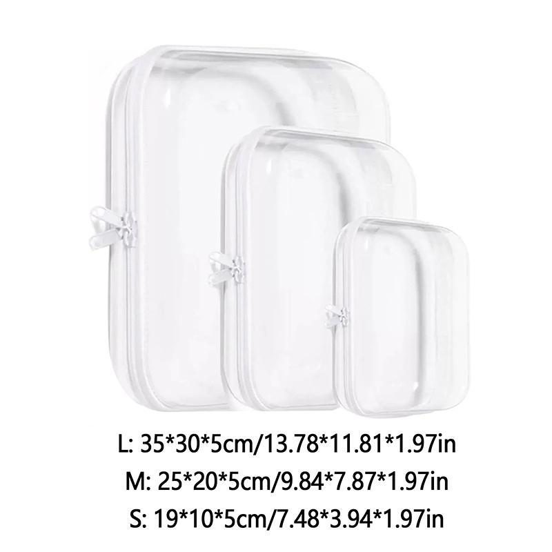 Double Zippered Hard Pouch Stackable Toys Storage Bin Zippered Blocks Set Toy Storage Organizer Case Clear Cosmetics Bag Home