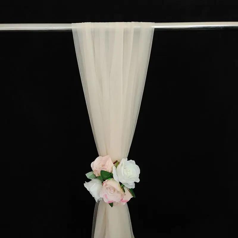 Set of 2 Wedding Arch Mesh Draping Fabric Sheer for Easter Bridal Shower Backdrop Outdoor Party Arches Church Ceremony Decoratio