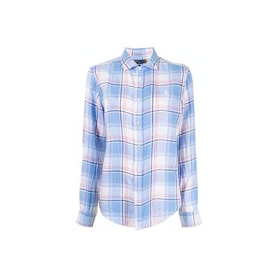 Polo FW21 Plaid Long Sleeve Shirt Women Shirts Blue 211827695-005