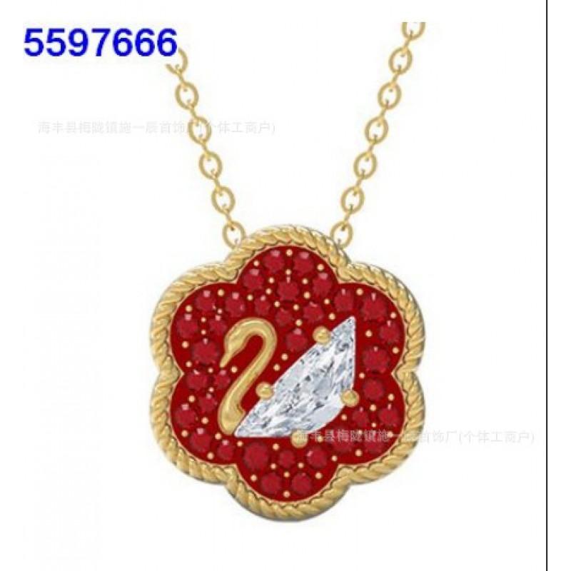 Womens Gradient Blue Swan Necklace Classic Clavicle Chain Fashion Jewelry