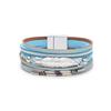 Bohemian Style Multi-layer PU Leather Bracelet Women's Leaf Magnet Buckle Jewelry Accessories