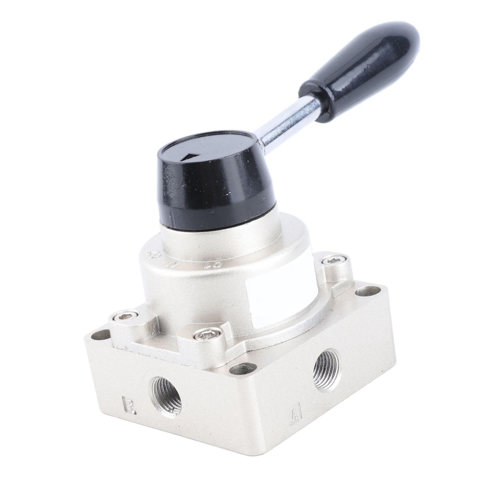 

Air Hand Valve Rotary Lever 3 Position 4 Way Pneumatic Flow Control Switch Accessory