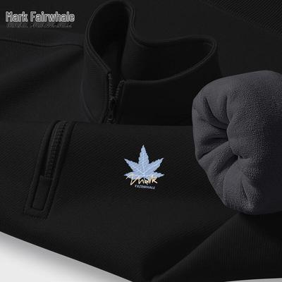 Mark Fairwhale Men's American Style Fleece Half-Zip Stand-Collar Sweatshirt