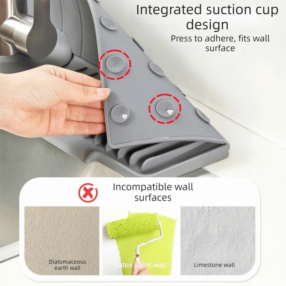 Fast Self-Draining Silicone Faucet Draining Pad Non-Slip Sink Splash Guard  Dish Soap Holder