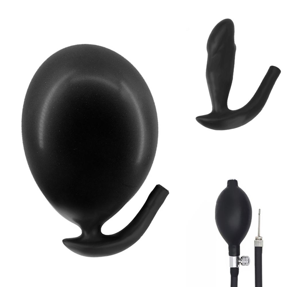 Double Layer Inflated Dildo Pump Silicone Anal Dilator Super Big Anus Butt Plug Prostate Massage Extender Dilatador Sex Toys
