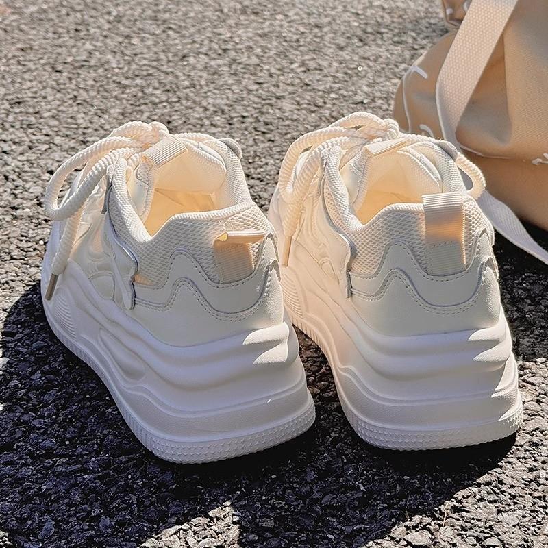 Little White Shoes Women's New Summer Mesh Shoes Breathable Mesh Thick Sole with Skirt Shoes Sports and Leisure Shoes