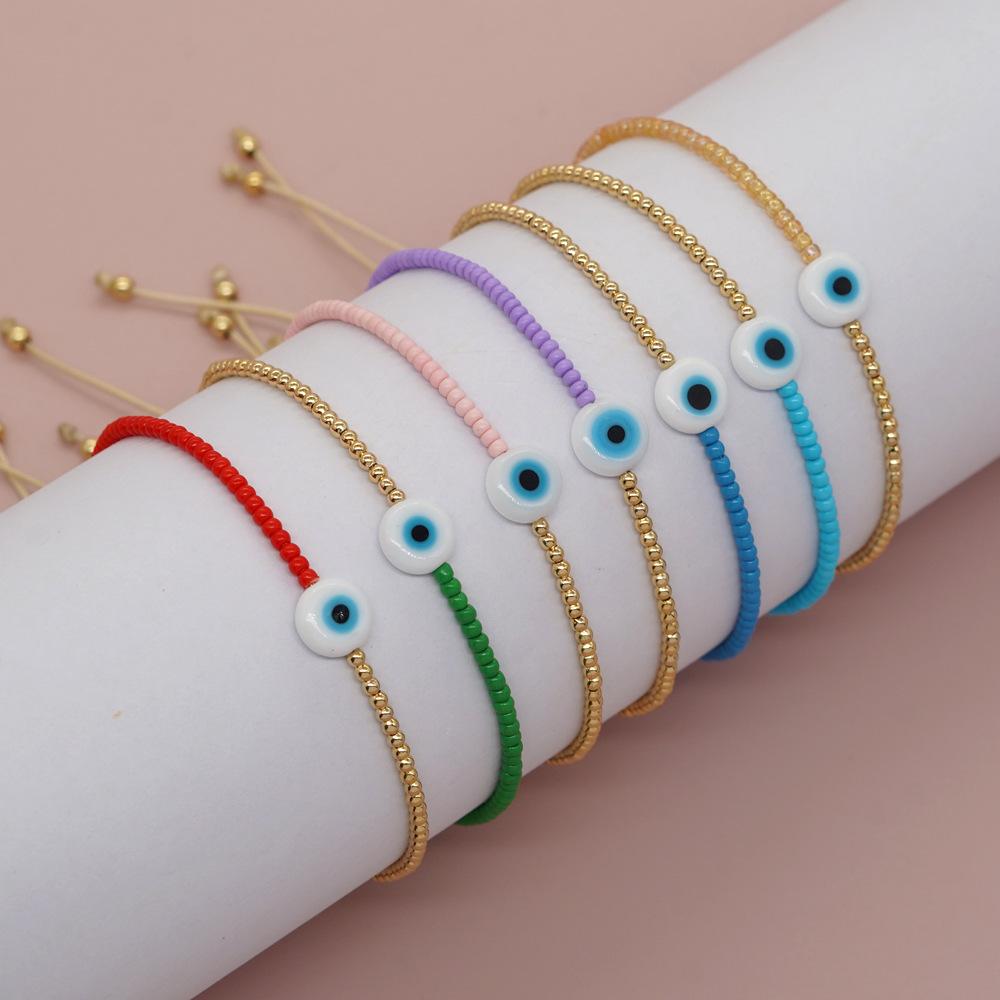 Vlen Turkish Evil Eye Bracelet Protection Jewelry Gifts Miyuki Seed Beads 18K Gold Plated Beaded Pulseras Femme Accessories