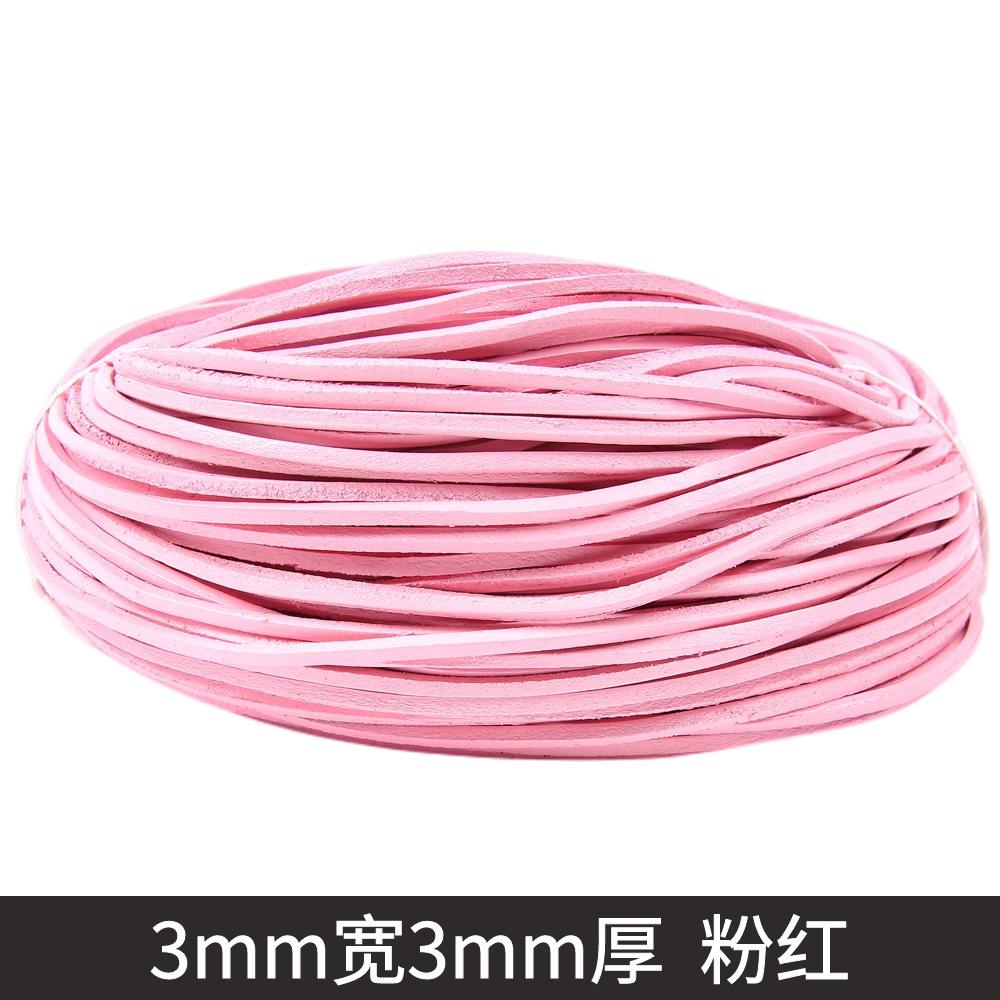 3Mm Cowhide Rope Square Cowhide Rope Diy Jewelry Accessories, Colored First-Layer Cowhide Rope, Cowhide Rope