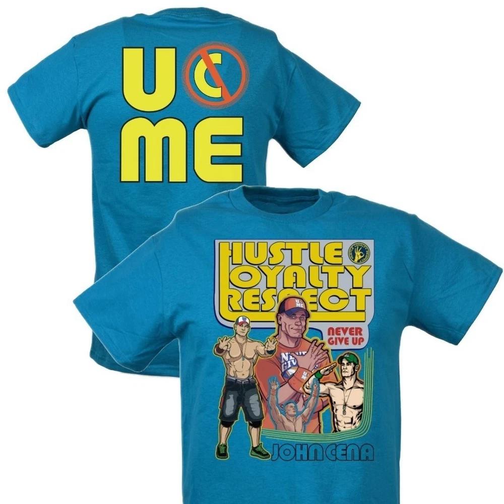 John Cena Hustle Loyalty Respect Blue Throwback Unisexs Tshirt M