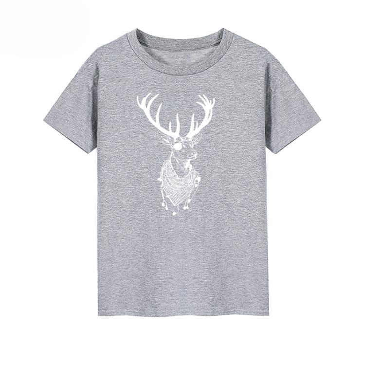 Neues Elch-Kurzarm-T-Shirt für Damen und Herren. Cartoon Rentierdesign für Weihnachten. Herbst- und Winterunterwäsche