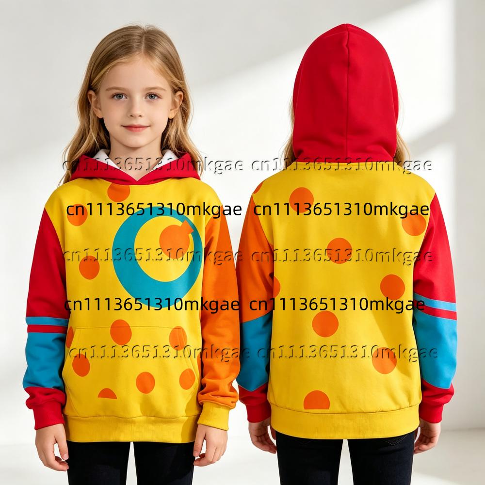 Kids Cartoon Costume Hoodie Girls Boys Cute Cartoon Jumpsuit Sweatshirt Long Sleeve Pullover Tops For Halloween Cosplay Party