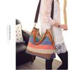 Canvas Shoulder Bag Ladies Handbag Contrast Color Bag Striped Fashion Retro Large-capacity One-shoulder Messenger Bag