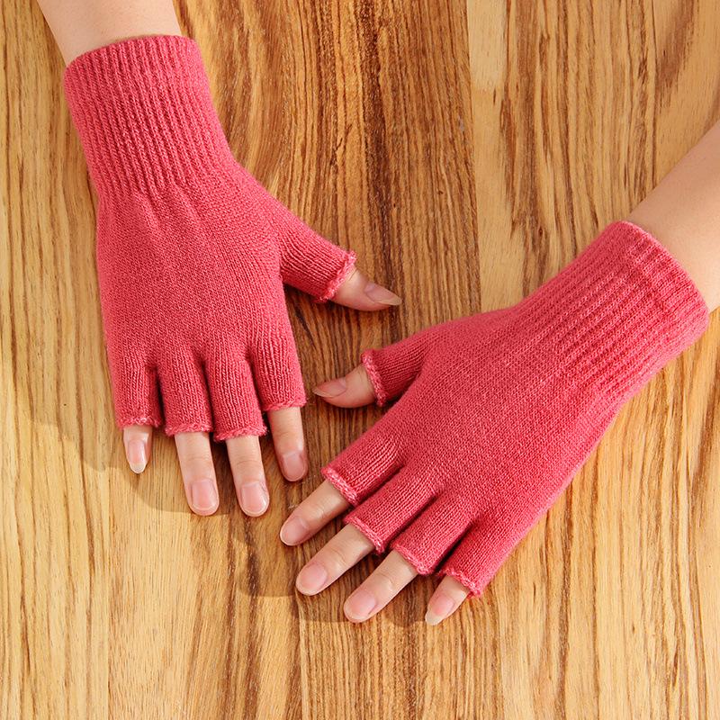 

Женские толстые флисовые перчатки для письма с возможностью сенсорного экрана – полупальцы, однотонные, идеально подходят для осени и зимы One Size розовый/персиковый