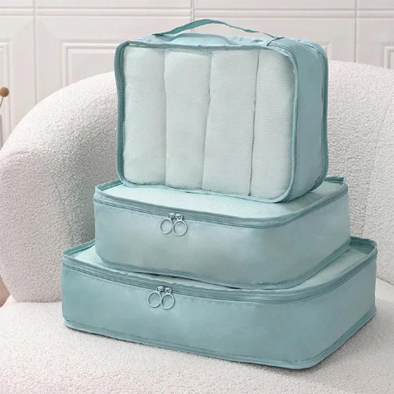 7-teiliger großer Reiseorganizer Tragbarer Kofferorganizer Kleidung Schuhe Kosmetiktasche Gepäckorganizer Reiseaufbewahrungstasche