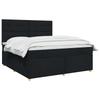 Box Spring Bed with Mattress Black 140 X 190 Cm Fabric