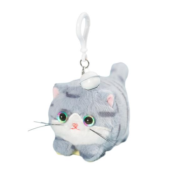 Puppy Plush Keychain with Pull-String Wagging Tail Cute Squeaky Cat Stuffed Toy for Bags Backpacks Soft Huggable Interactive Birthday Gift for Kids
