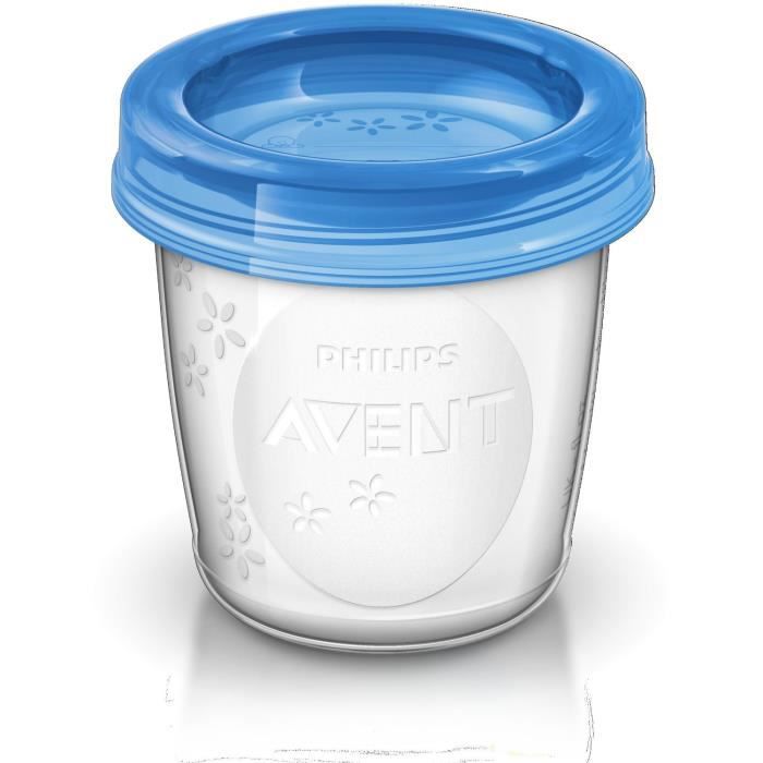 Vorratsgläser - PHILIPS AVENT - Muttermilch - 10 Gläser 180ml + 2 Adapter