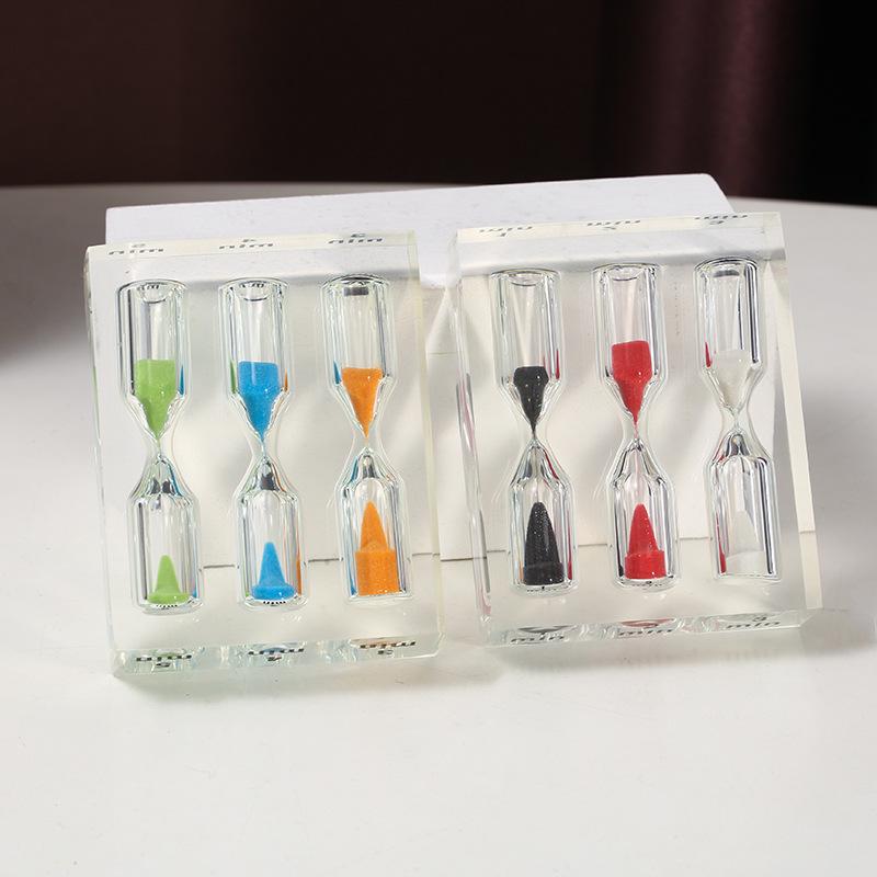 Set of Transparent Acrylic Hourglass Timers (1-5 Minutes) - Creative Home Decor & Student Gift