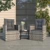 Day and Night - Day and Night Garden Furniture with Cushions 3 Pieces Gray Synthetic Rattan