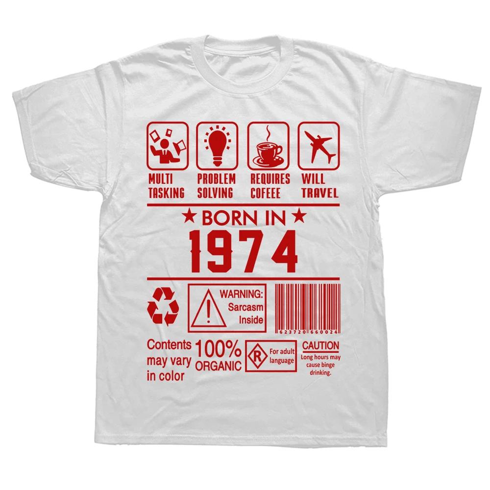 Novelty Awesome Born In 1974 -1976 Graphic Streetwear Short Sleeve Birthday Gifts Summer Style T-shirt Mens Clothing