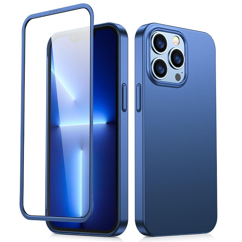 Joyroom 360° Full Coverage Sapphire Blue Case with Tempered Glass for iPhone 13 Pro Max (JR-BP928)