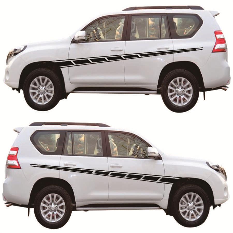 2x Car Body Sticker Streamline Style Side Strip Wrap Vinyl Film Decal Matt Black