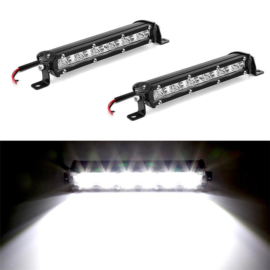 Pair 8'' 120W 12000LM Aluminum Elliptical Spot Beam Slim LED Work Light Bar Single Row Car SUV Off Road Lamps New