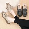 Damen Winter Fleece Pelzfutter Slipper Schuhe Outdoor Rutschfest Low Top Flache Plattform Warme Schuhe