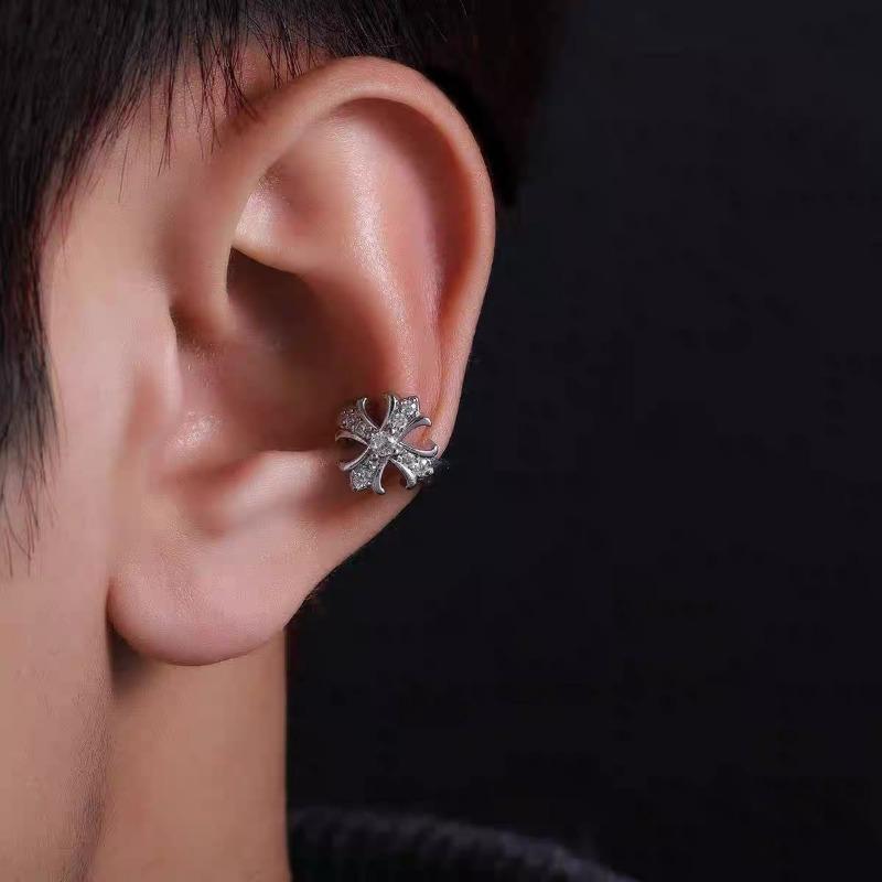 Iris Cross Inlaid Zircon Stud Earrings Unisex Light Luxury Fashion Jewelry