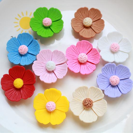 5Pcs Resin Flowers DIY Accessories Flat Back Blooms Ornaments for Jewelry Hair Accessories DIY Craft Projects