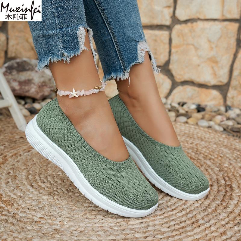 Fashion Women's 2025 Summer New Shallow Mouth Flat Bottom Women's Casual Single Shoes Large Size Ultra Light Women's Shoes Sale