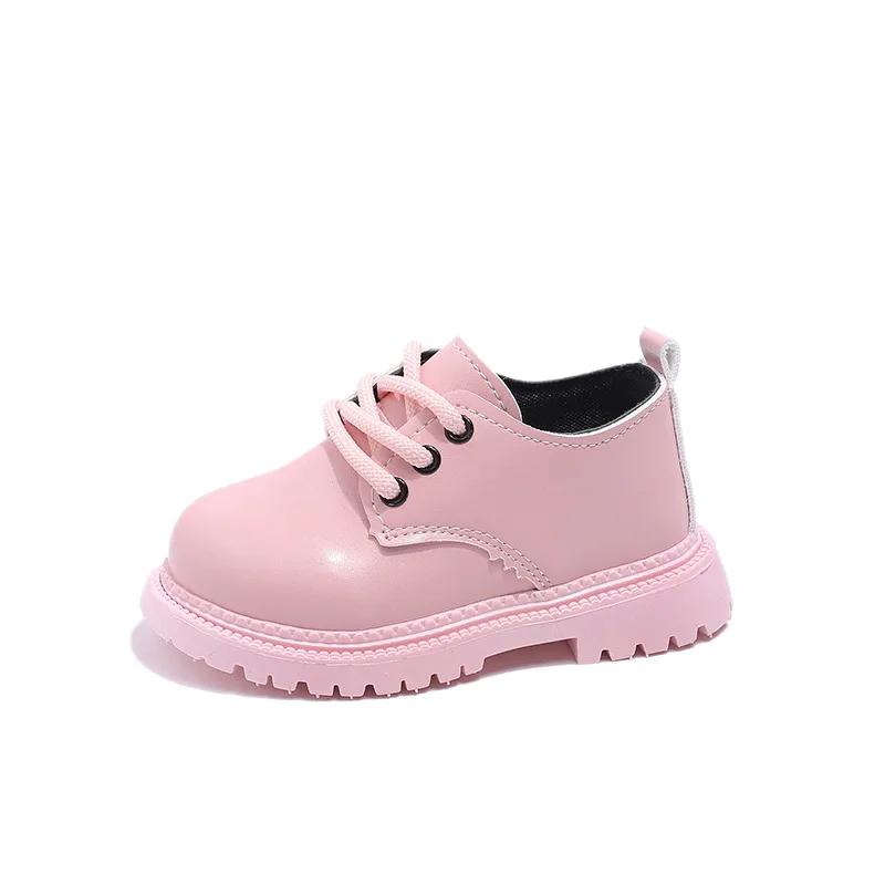 

Детская кожаная обувь весна-осень для мальчиков и девочек Туфли Мэри Джейн в британском стиле универсальные детские школьные туфли для выступлений 21 розовый