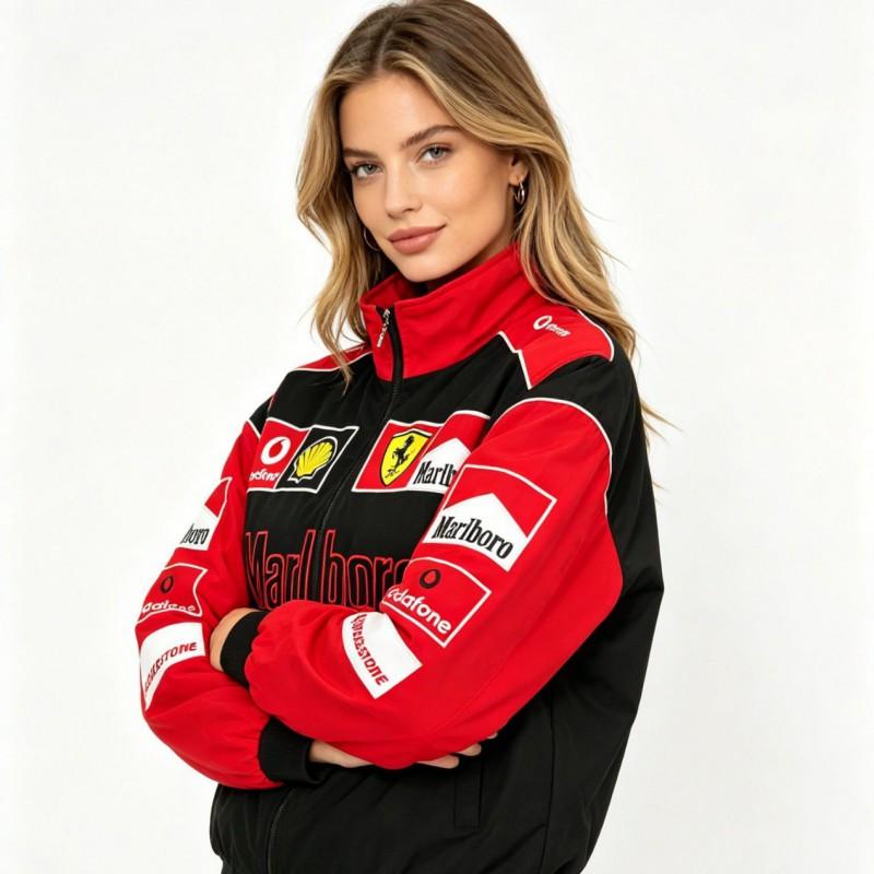 Vintage F1 Racing Embroidered Jacket Cotton Padded Motorcycle Riding Baseball Coat Unisex