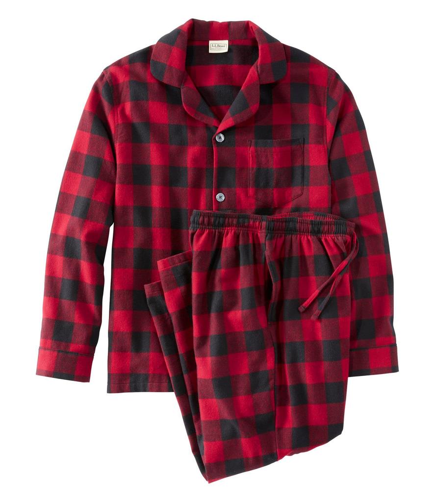 LL Bean Rob Roy Tartan Scotch Plaid Flannel US Size 1000047381 Men's Pajamas, Fit, Regular, Small, Red,